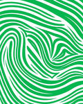 Bold Green Swirl Dynamic Pattern Rug