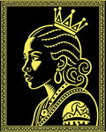 Golden Regal Portrait Pattern Rug