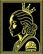 Golden Regal Portrait Pattern Rug