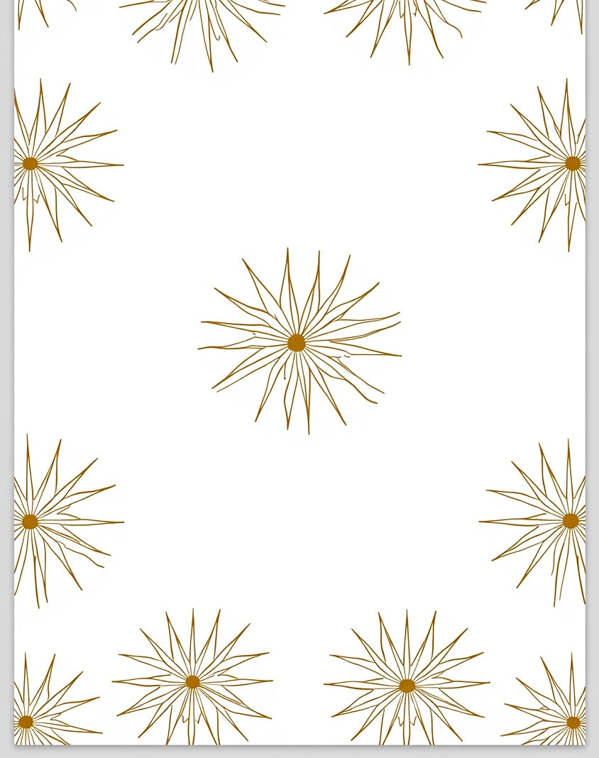 Golden Starburst Pattern Design Rug