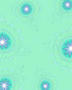 Aqua Teal Burst Mandala Rug