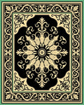 Classic Floral Scroll Border Design Rug