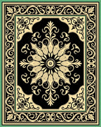 Classic Floral Scroll Border Design Rug