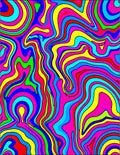 Psychedelic Swirls Abstract Design Rug