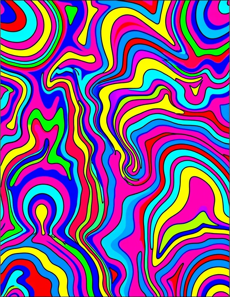 Psychedelic Swirls Abstract Design Rug