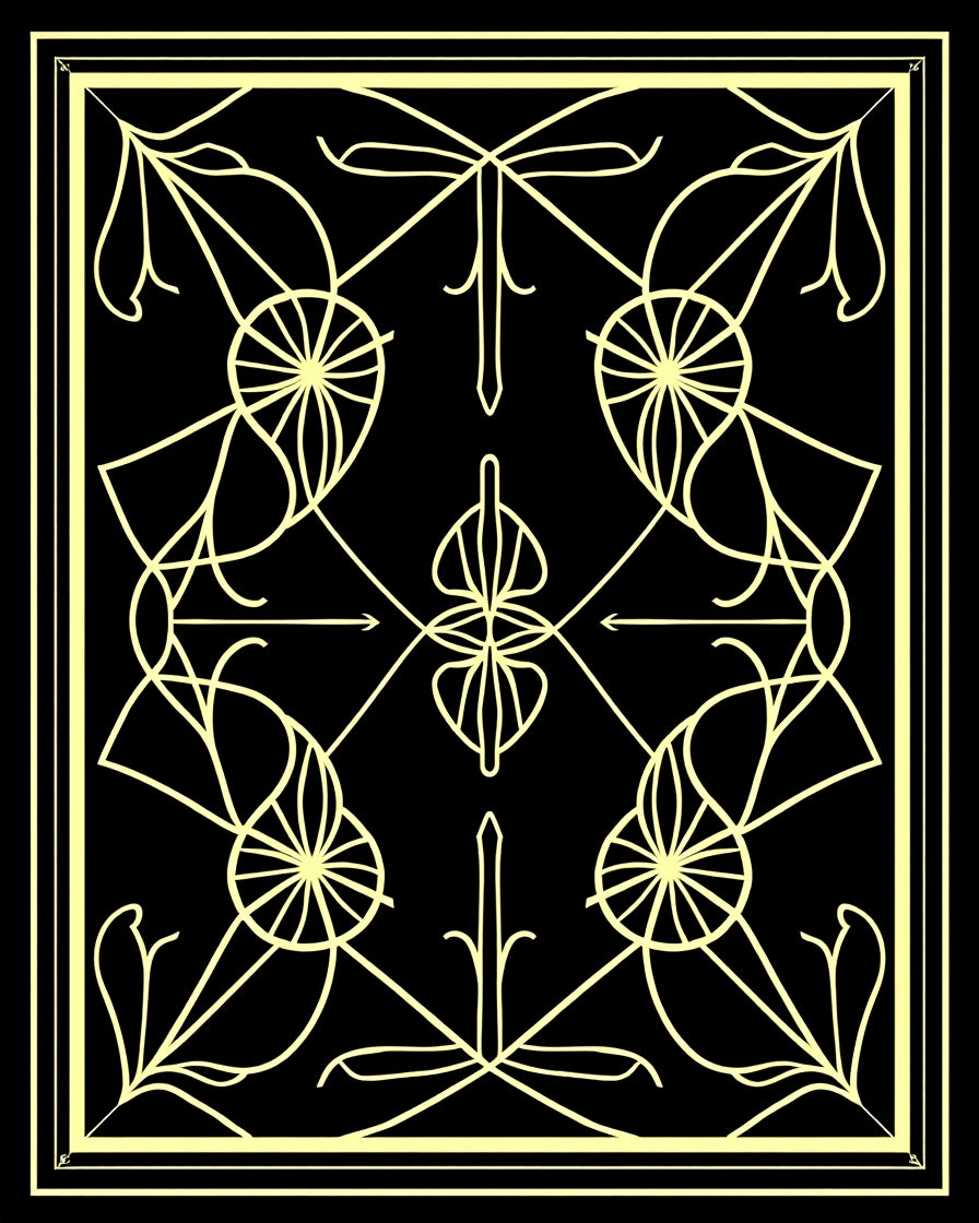 Golden Dragonfly Fan Pattern Rug