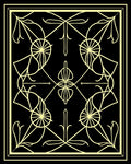 Golden Dragonfly Fan Pattern Rug