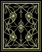 Golden Dragonfly Fan Pattern Rug