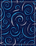 Abstract Swirling Blue White Lines Rug