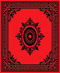 Bold Red Black Ornamental Arabesque Rug