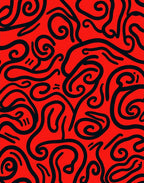 Bold Abstract Swirl Pattern Rug