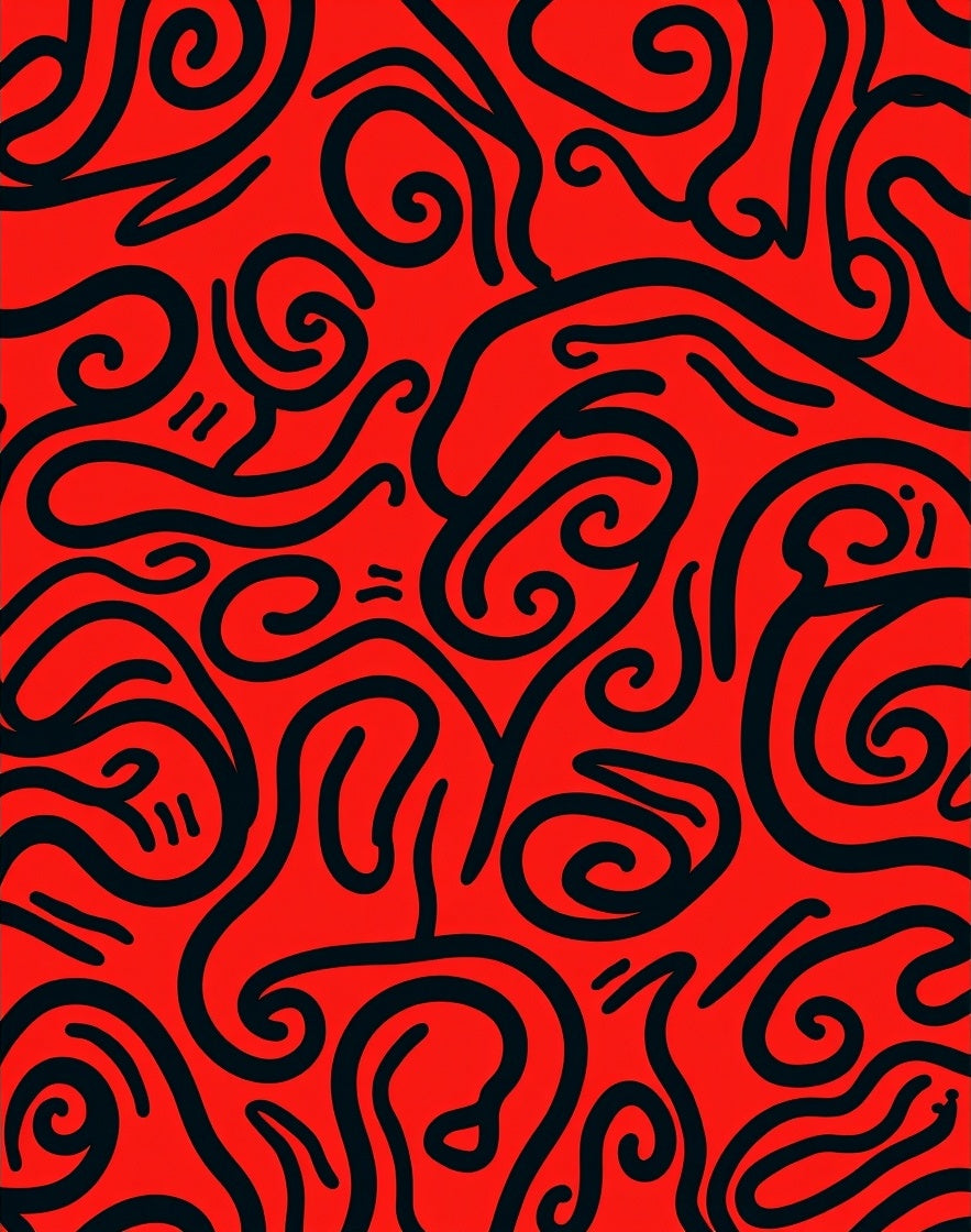 Bold Abstract Swirl Pattern Rug