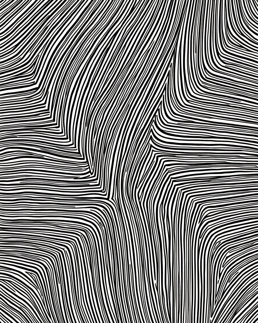 Abstract Black White Striped Wave Rug