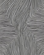 Abstract Black White Striped Wave Rug