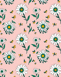 Daisies and Bees Pattern Design Rug