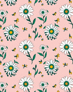 Daisies and Bees Pattern Design Rug