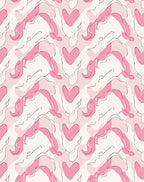 Abstract Pink Heart Flow Pattern Rug