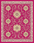 Ornate Floral Vintage Pink Design Rug