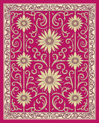 Ornate Floral Vintage Pink Design Rug