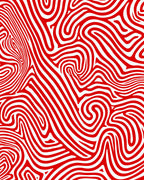 Bold Red Swirl Lines Rug