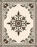 Classic Floral Scroll Frame Design Rug