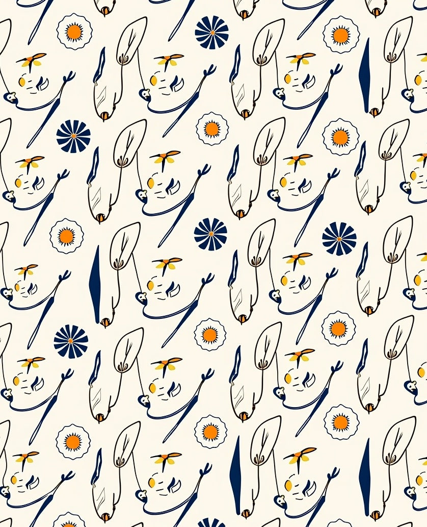 Whimsical Floral and Bee Playful Medallions Rug