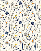 Whimsical Floral and Bee Playful Medallions Rug