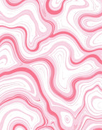 Abstract Pink Marble Swirl Pattern Rug