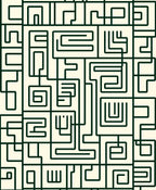 Geometric Maze Black Cream Pattern Rug