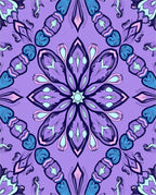 Whimsical Floral Mandala Inspired Design Rug