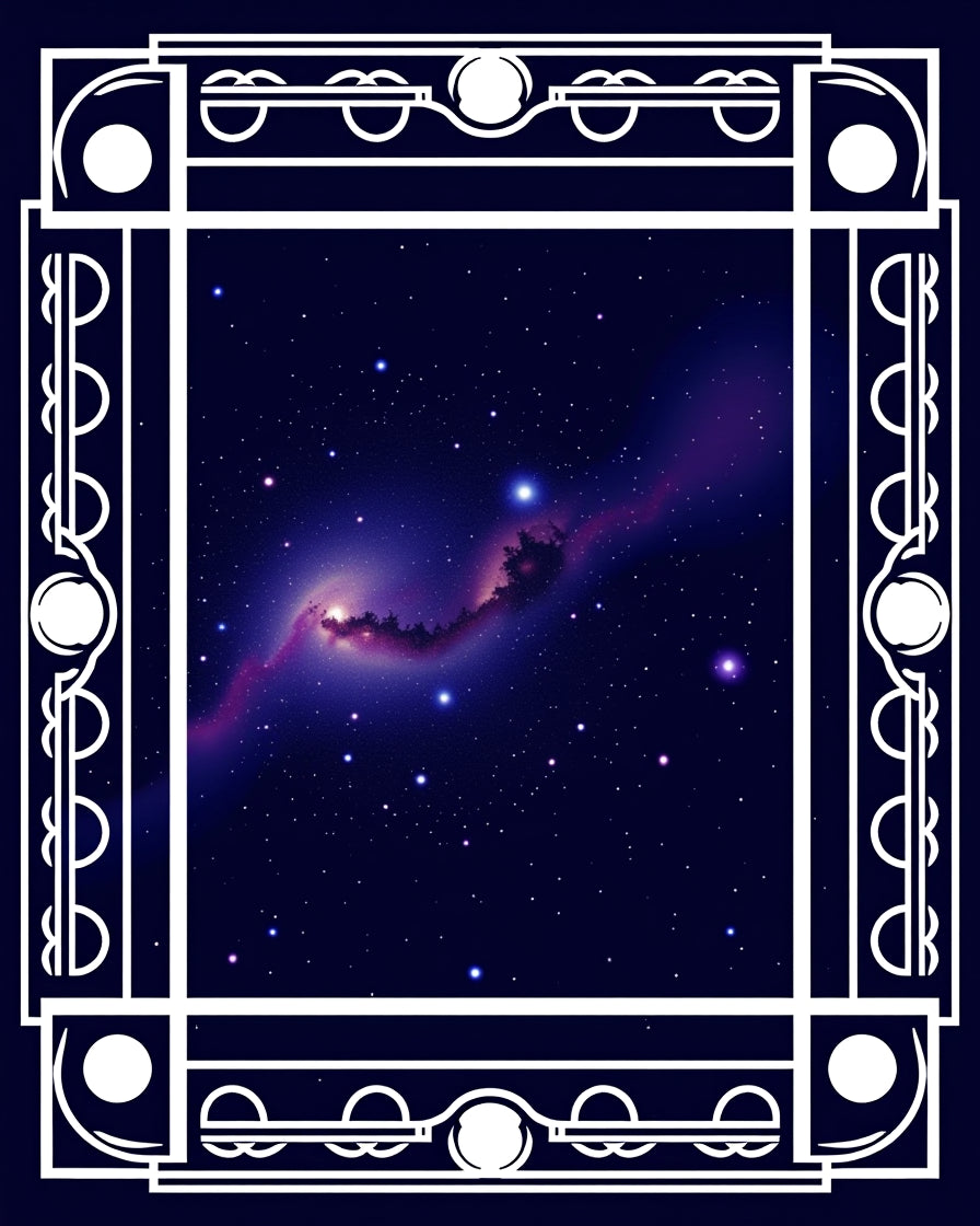Celestial Nebula Art Deco Rug