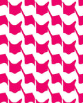 Bold Fuschia Houndstooth Pattern Rug