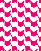 Bold Fuschia Houndstooth Pattern Rug