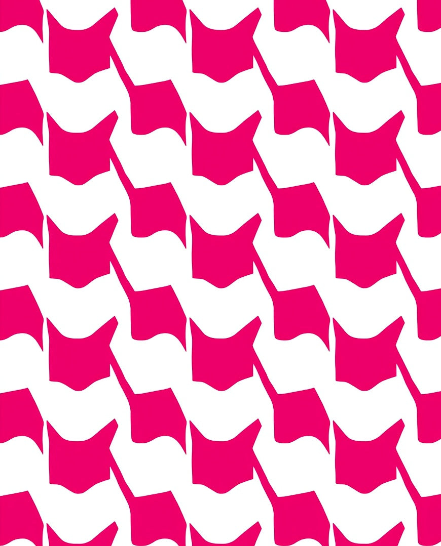 Bold Fuschia Houndstooth Pattern Rug