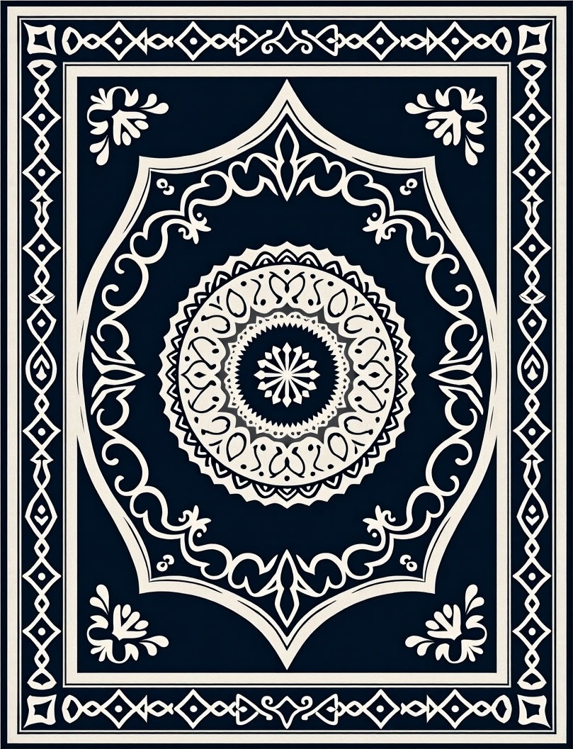 Classic Mandala Geometric Paisley Rug