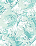 Abstract Aqua Swirls Pattern Rug