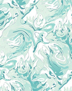 Abstract Aqua Swirls Pattern Rug