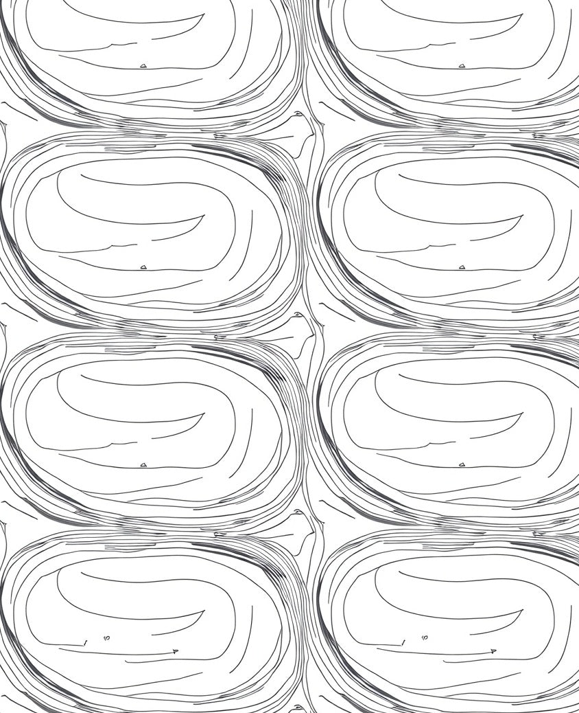 Abstract Swirl Contour Line Design Rug