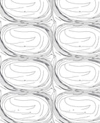Abstract Swirl Contour Line Design Rug
