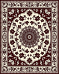 Maroon Floral Mandala Pattern Rug