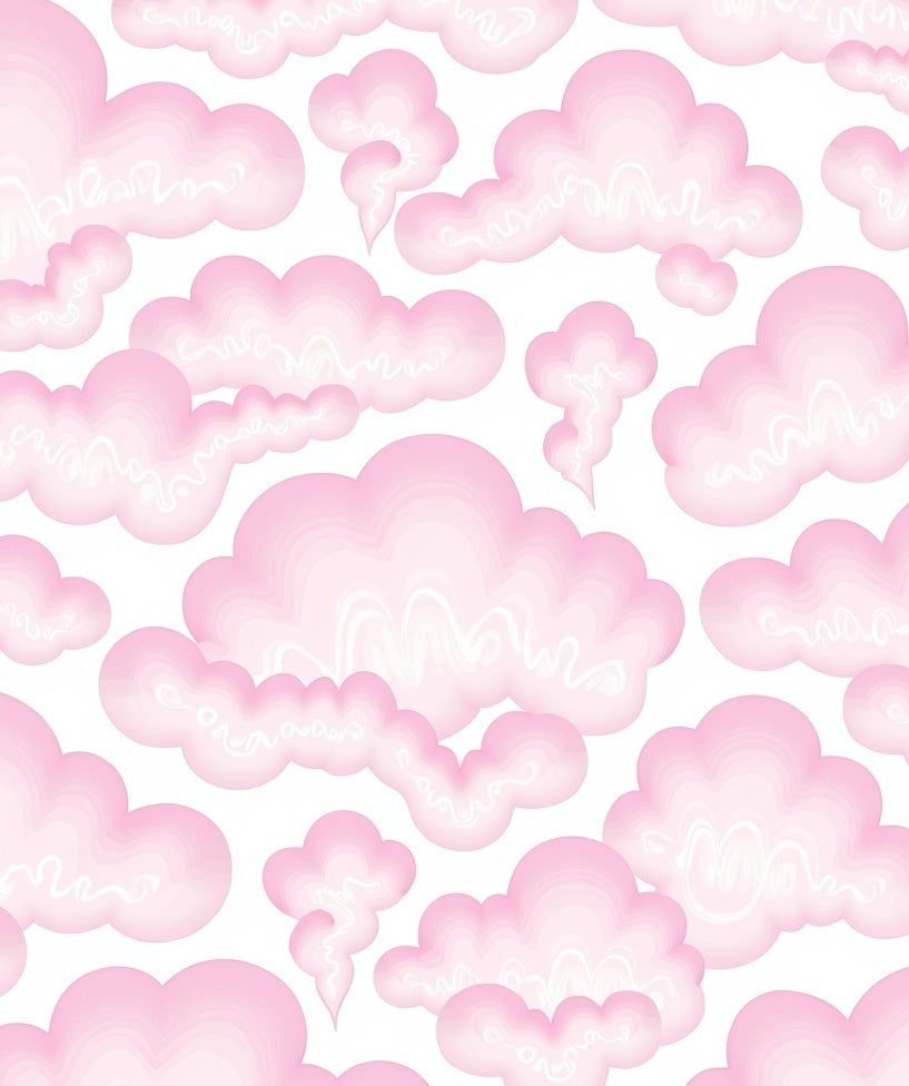 Pink Cute Cloud Pattern Rug