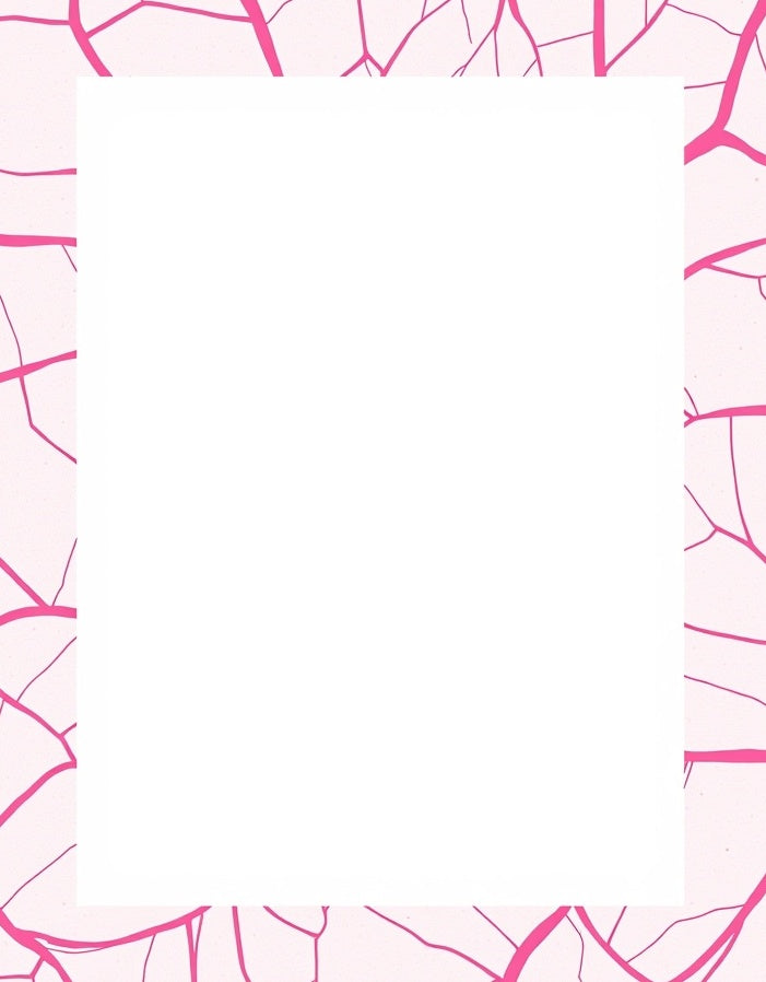 Pink Cracked Abstract Pattern Rug