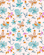 Whimsical Tropical Floral Outline Rug