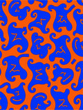 Abstract Blue Swirl Pattern Rug