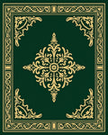 Ornate Floral Gold Green Design Rug