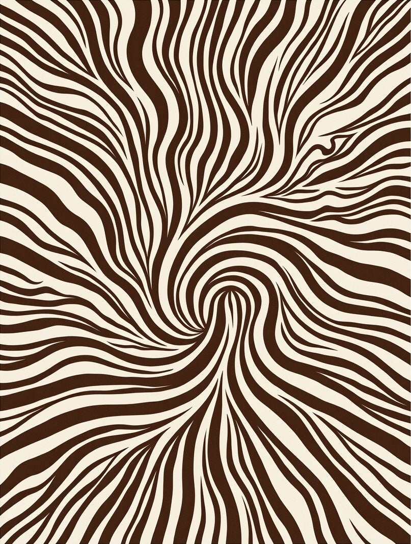 Abstract Swirl Zebra Pattern Rug