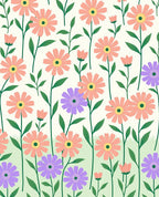 Whimsical Floral Petal Pattern Design Rug