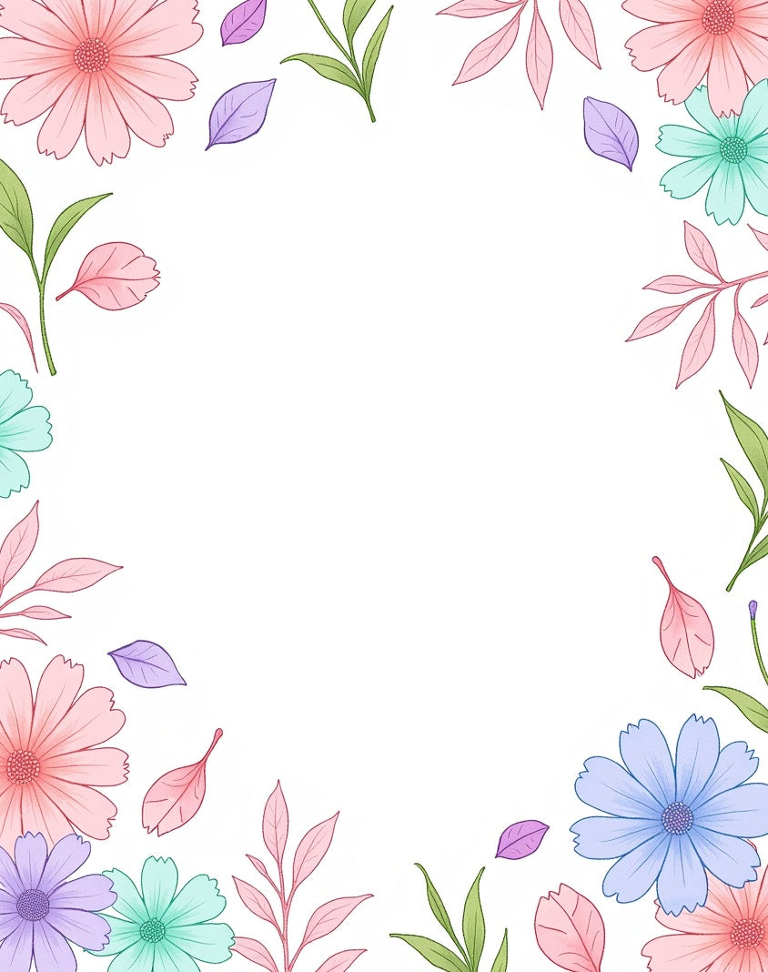 Pastel Floral Botanical Arrangement Rug