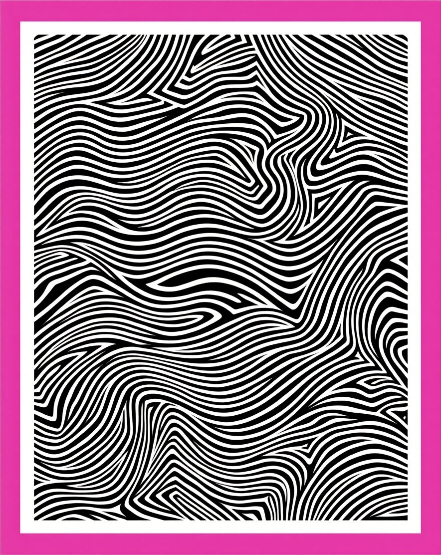 Bold Black White Wavy Stripes Rug