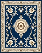 Elegant Floral Vintage Cream Border Rug